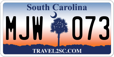 SC license plate MJW073