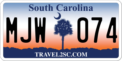 SC license plate MJW074