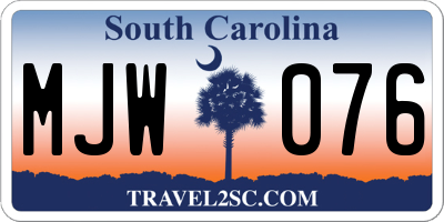 SC license plate MJW076