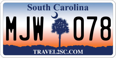 SC license plate MJW078