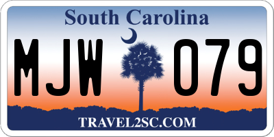 SC license plate MJW079