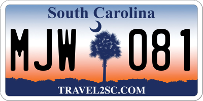 SC license plate MJW081