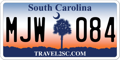 SC license plate MJW084
