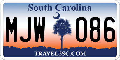 SC license plate MJW086