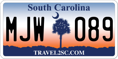 SC license plate MJW089