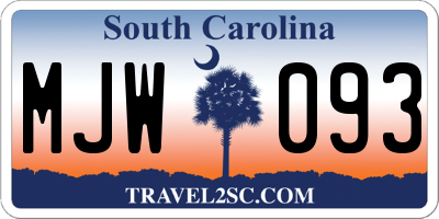 SC license plate MJW093