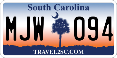 SC license plate MJW094