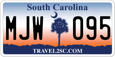 SC license plate MJW095