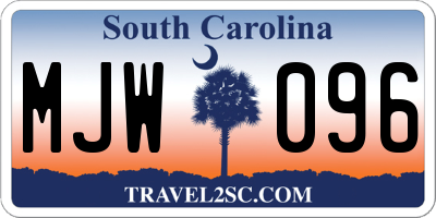 SC license plate MJW096