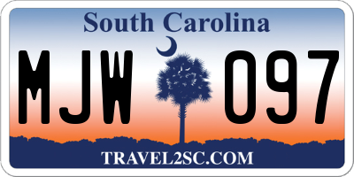 SC license plate MJW097