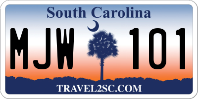 SC license plate MJW101