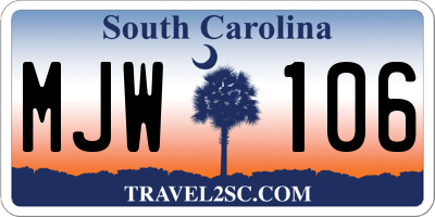 SC license plate MJW106