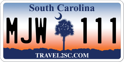 SC license plate MJW111