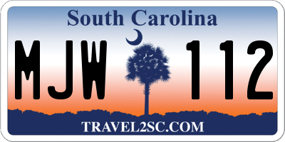 SC license plate MJW112