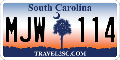 SC license plate MJW114