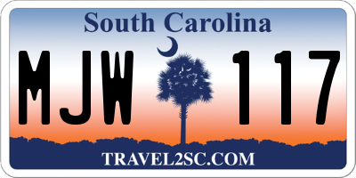 SC license plate MJW117