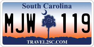 SC license plate MJW119