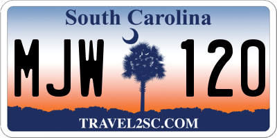 SC license plate MJW120
