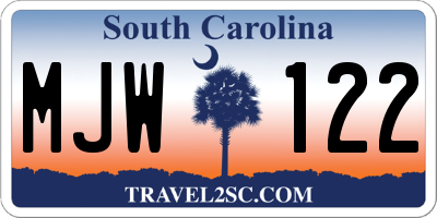 SC license plate MJW122