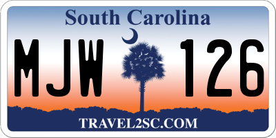 SC license plate MJW126