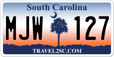 SC license plate MJW127