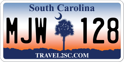 SC license plate MJW128