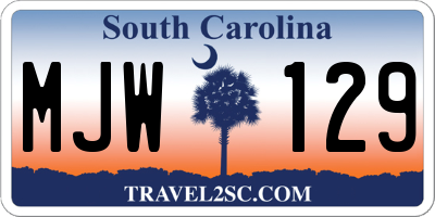 SC license plate MJW129