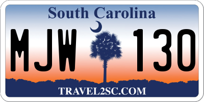 SC license plate MJW130