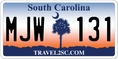 SC license plate MJW131