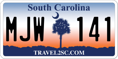 SC license plate MJW141