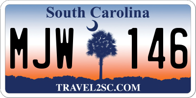 SC license plate MJW146