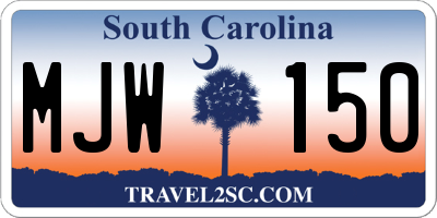 SC license plate MJW150