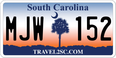 SC license plate MJW152