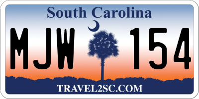 SC license plate MJW154