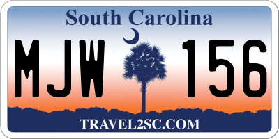 SC license plate MJW156