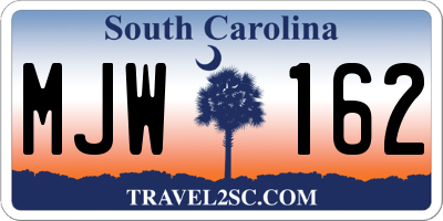 SC license plate MJW162