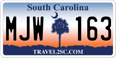 SC license plate MJW163
