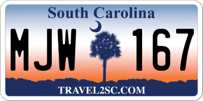 SC license plate MJW167
