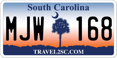 SC license plate MJW168
