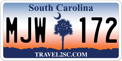 SC license plate MJW172