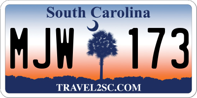 SC license plate MJW173
