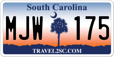 SC license plate MJW175