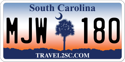 SC license plate MJW180
