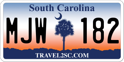 SC license plate MJW182