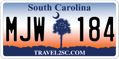 SC license plate MJW184