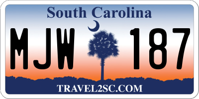 SC license plate MJW187