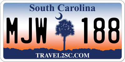 SC license plate MJW188
