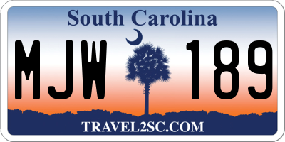 SC license plate MJW189