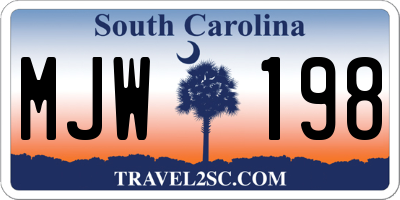 SC license plate MJW198