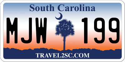 SC license plate MJW199